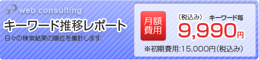 検索キーワード順位の推移レポート